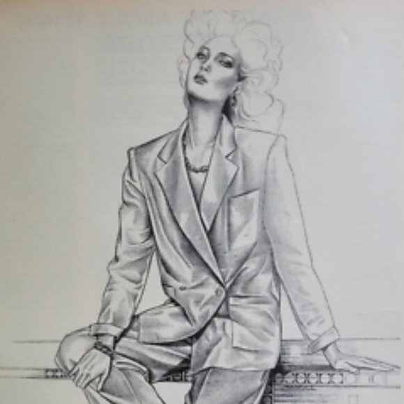 Harvé Benard by B. Holzman (Russia) Ladies Vintage Gray Pin Striped Blazer - Picture 9 of 17